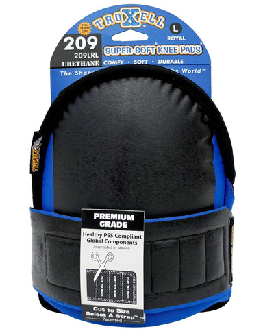 Troxell USA SuperSoft kneepads front strap close-up showing easy adjustability