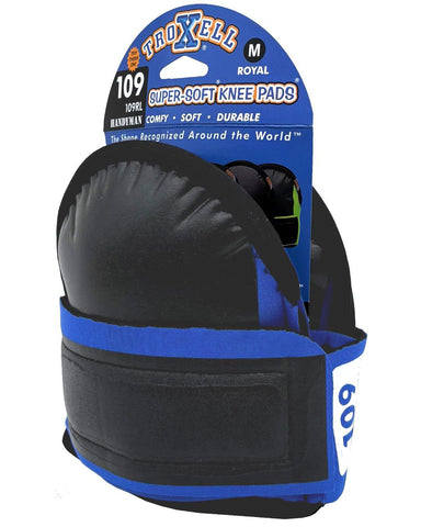 TroxellUSA SuperSoft Royal 109 knee pad front view, featuring ultra-soft cushioning for long wear.