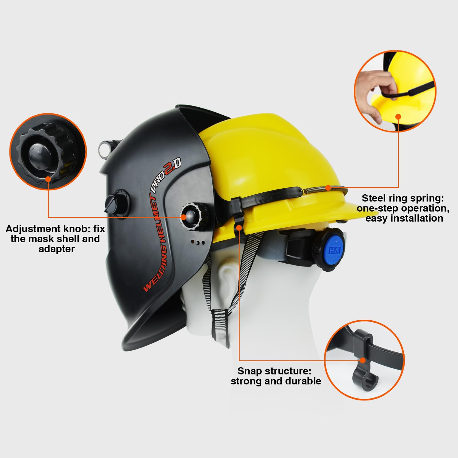 TRQWH adjustment mechanism enables precise alignment with compatible helmets.