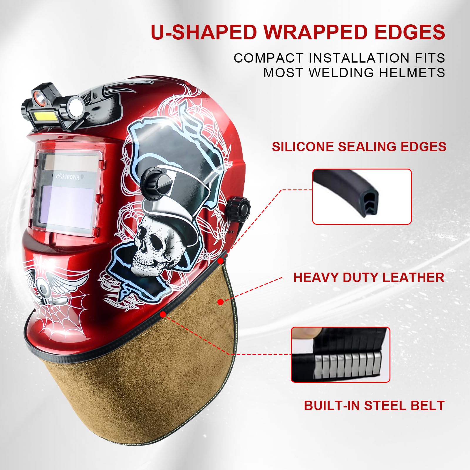 TRQWH dimensions 19 inches by 6.3 inches for standard helmet openings