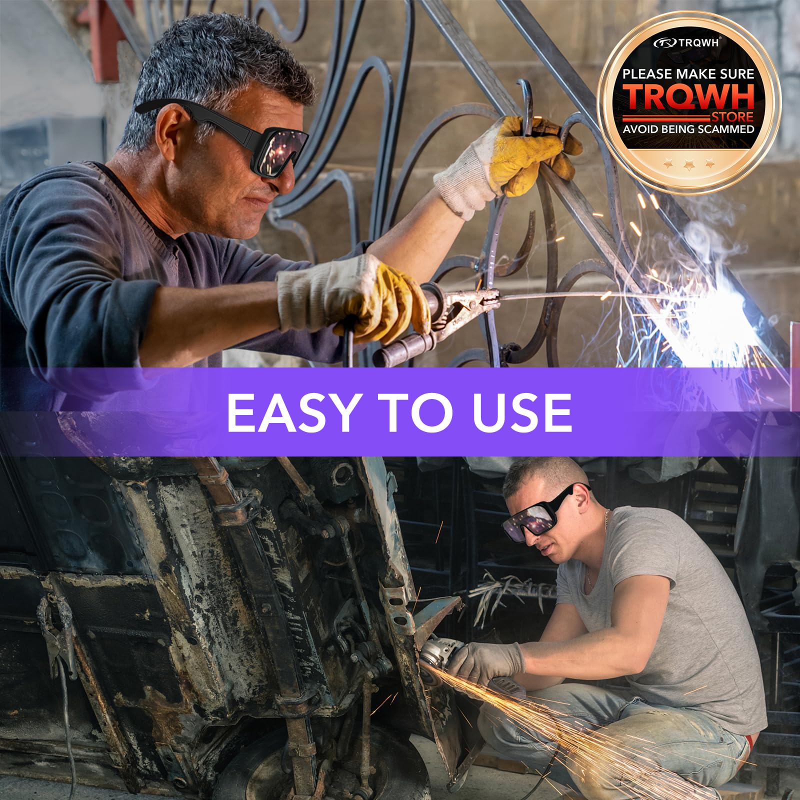 TRQWH solar powered welding goggles require no battery changes.