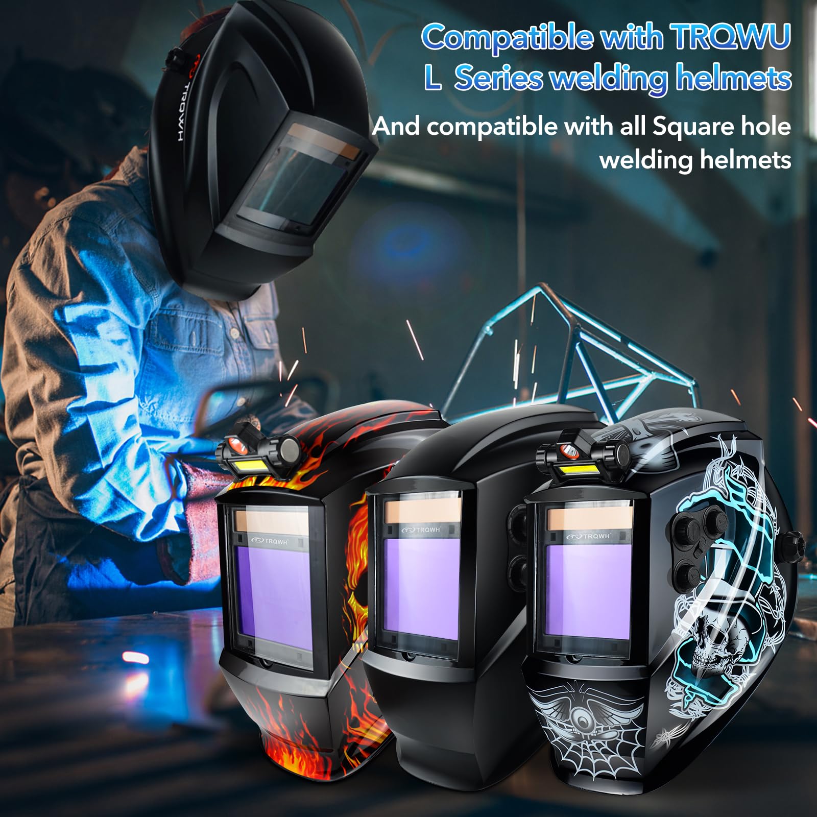 TRQWH welding helmet headgear compatibility with KY650A-BL and round hole helmets