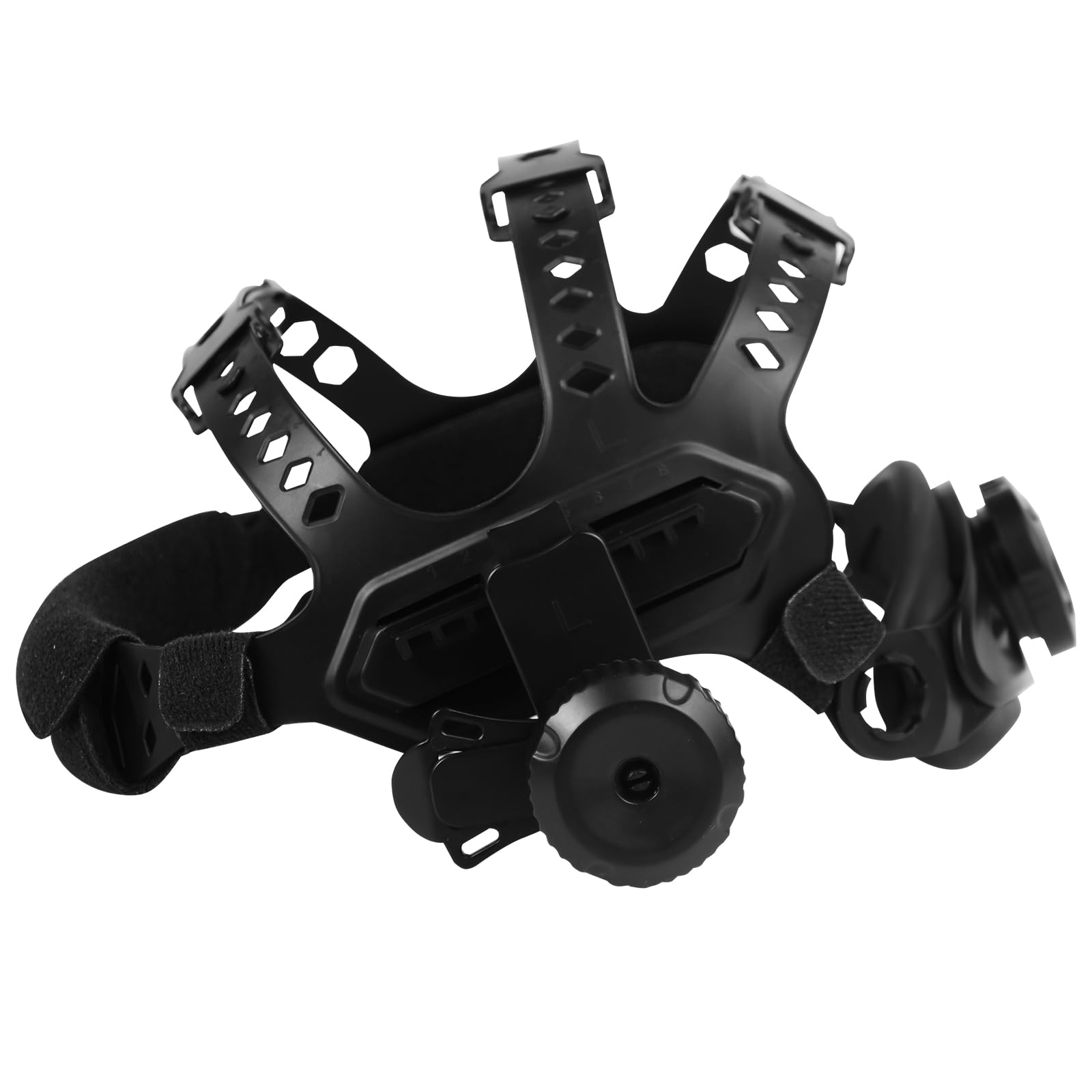 TRQWH welding helmet headgear front view showing balanced support for all-day comfort