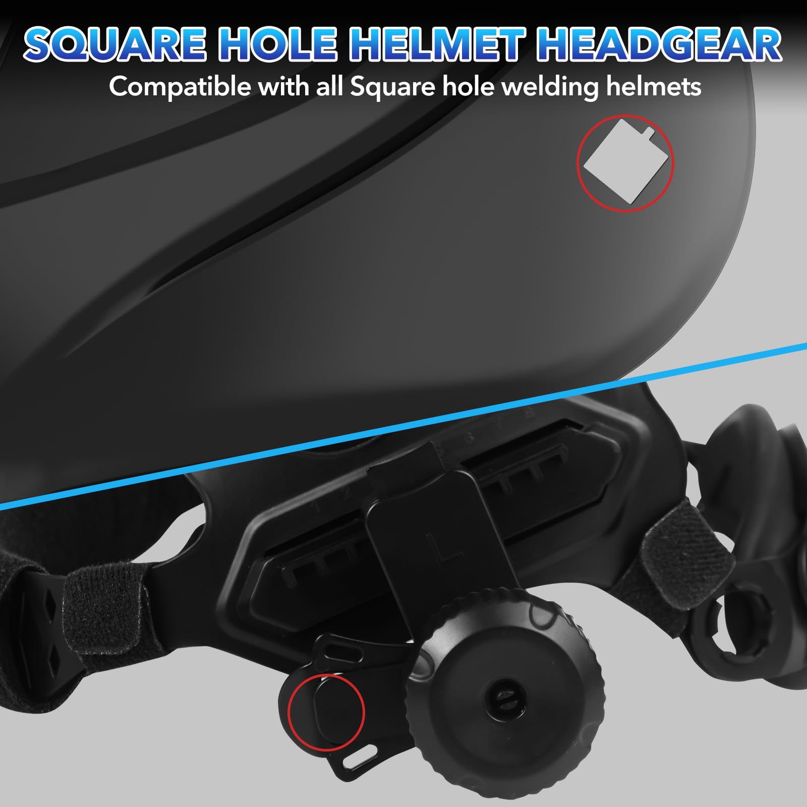 TRQWH welding helmet headgear side view highlighting slim profile for easy wear