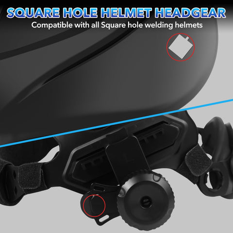 TRQWH welding helmet headgear side view highlighting slim profile for easy wear