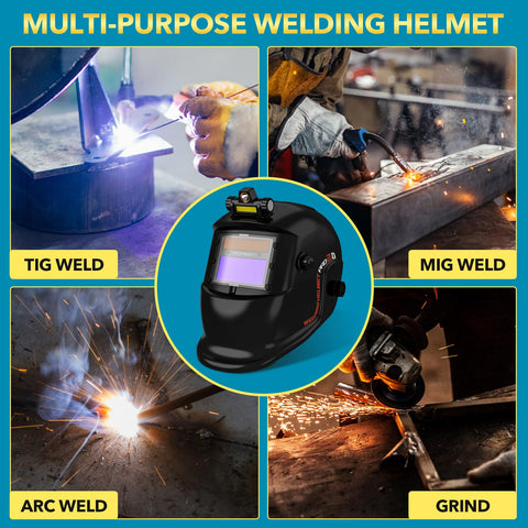 TRQWH multipurpose helmet handles plasma, grinding, TIG, and MIG tasks.