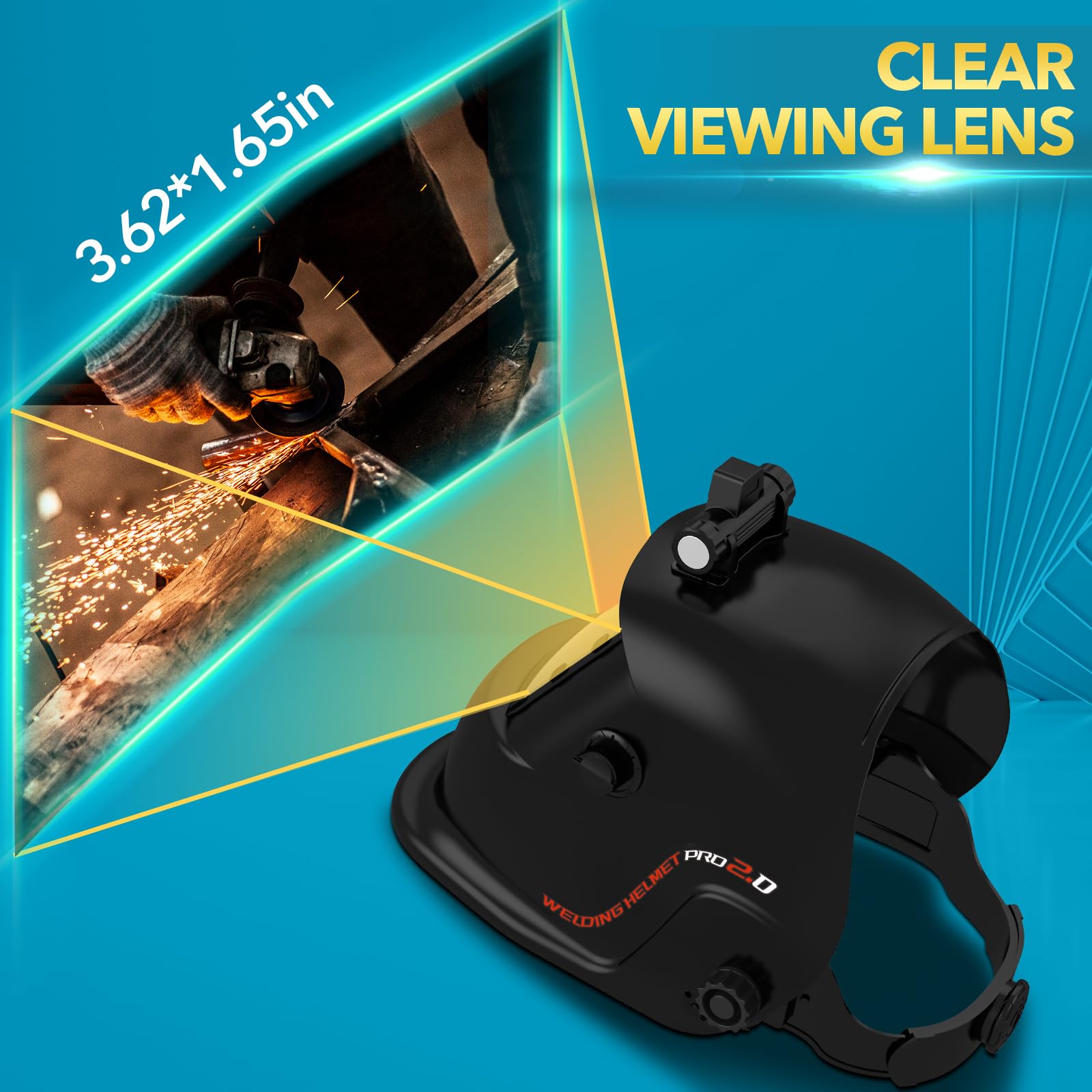 TRQWH welding helmet solar powered battery extends operation with a replaceable CR2032.