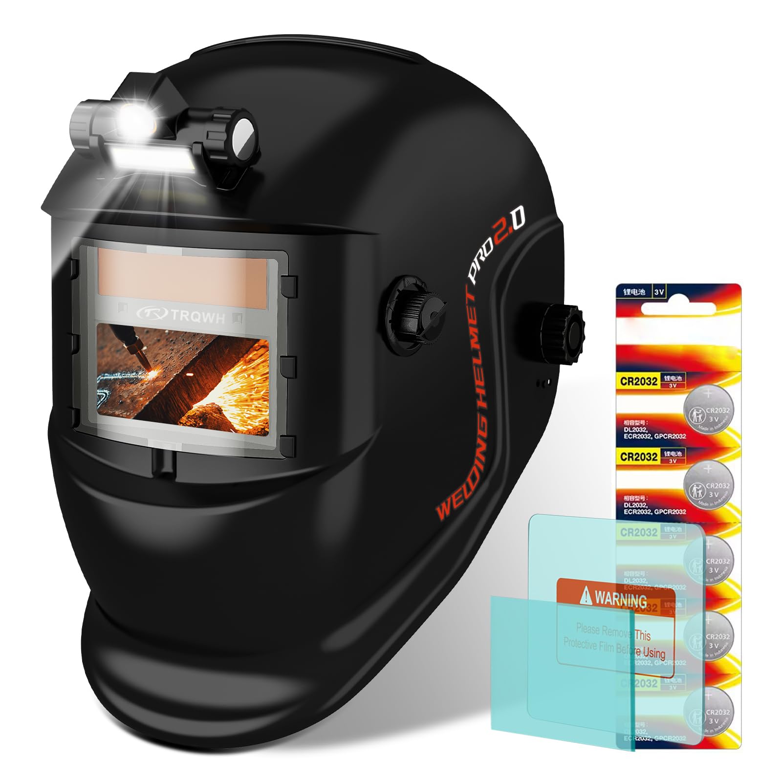 TRQWH welding helmet true color view delivers clearer weld visibility.