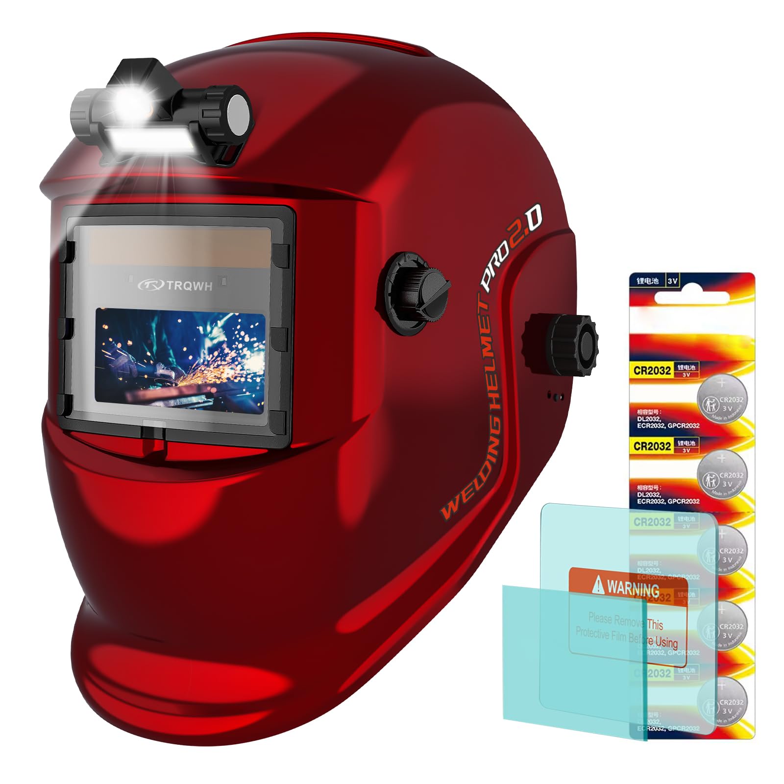 TRQWH welding helmet true color view enhances weld visibility and reduces eye strain.