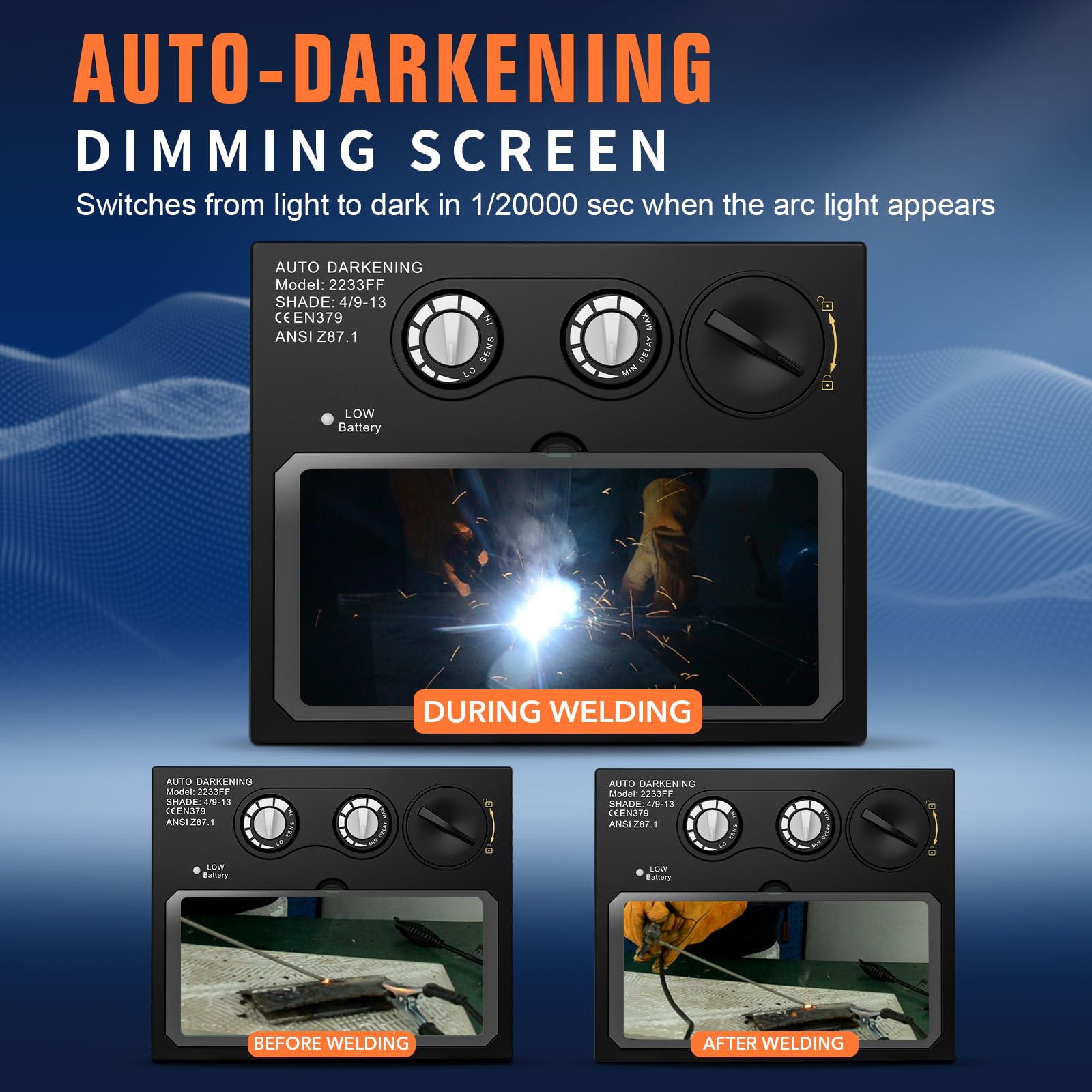 TRQWH welding lens adjustable shade range 4-9-13 for versatile tasks