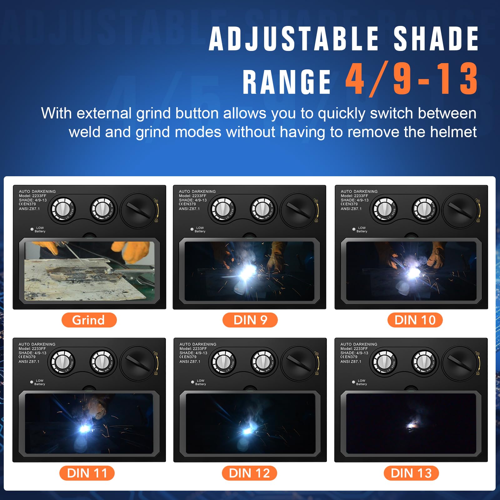TRQWH welding lens compact design enables easy helmet integration