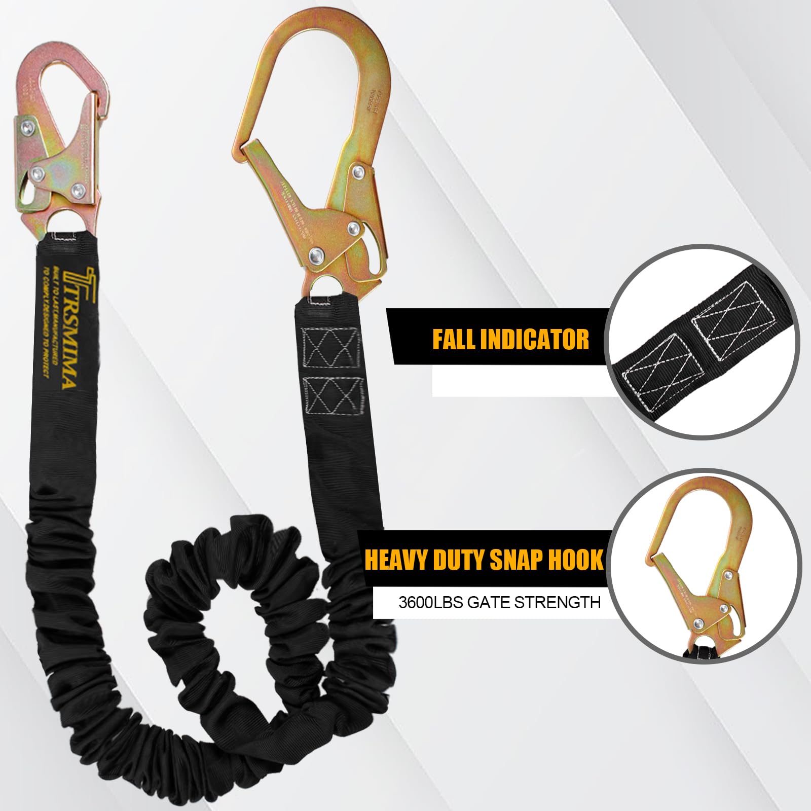 TRSMIMA 6 ft elastic lanyard extension enables comfortable reach during climbs