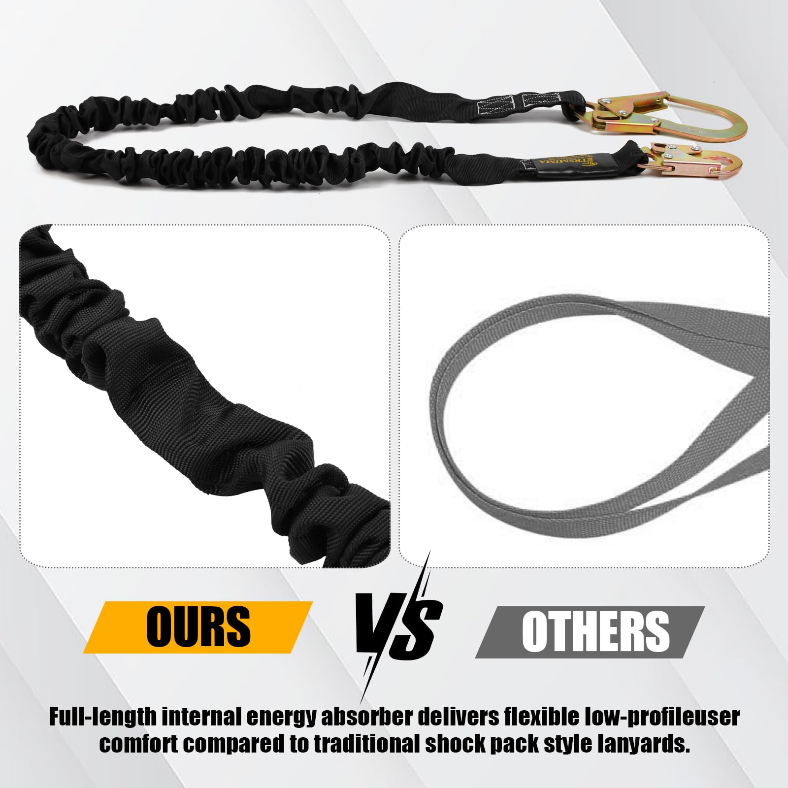 TRSMIMA ANSI and OSHA certified lanyard suitable for construction and roofing