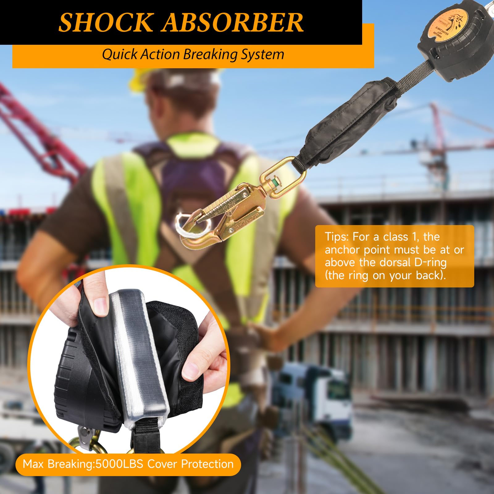 TRSMIMA external shock absorber engages quickly to limit fall impact