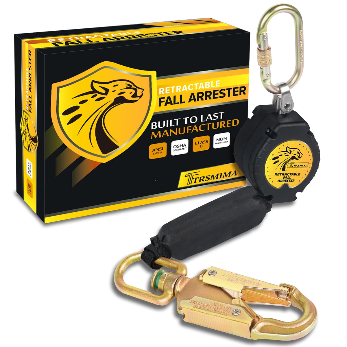 TRSMIMA retractable lanyard with swivel eye anchorage reduces tangling during rooftop work