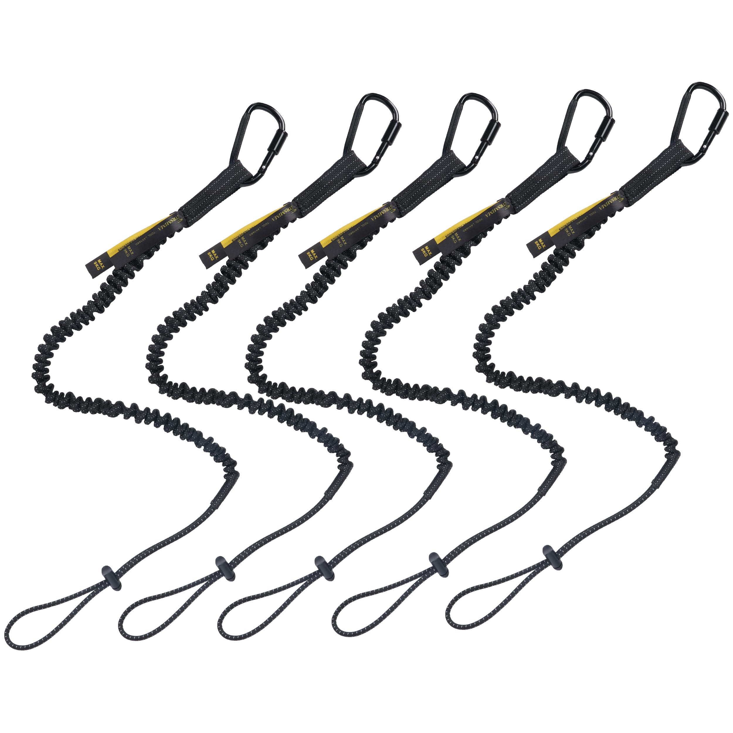 TRSMIMA safety tether with screw-lock carabiner secures tools securely