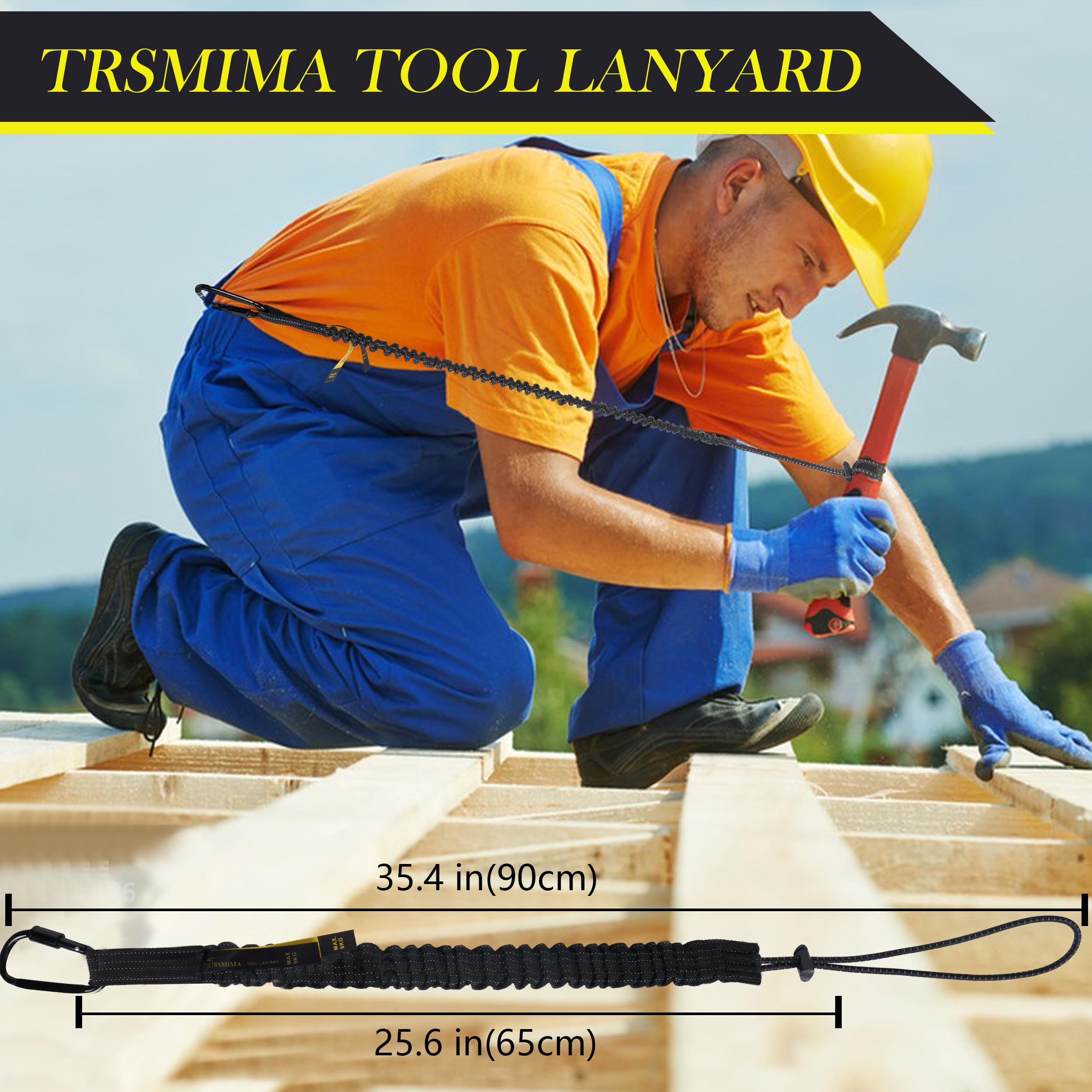 TRSMIMA worksite safety lanyard reduces tool drop risk