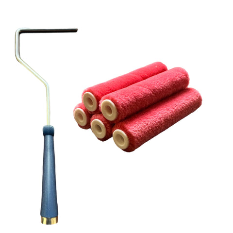 Tru Lamb premium mohair mini-roller 4in close-up, lint-free coverage for smooth finishes.