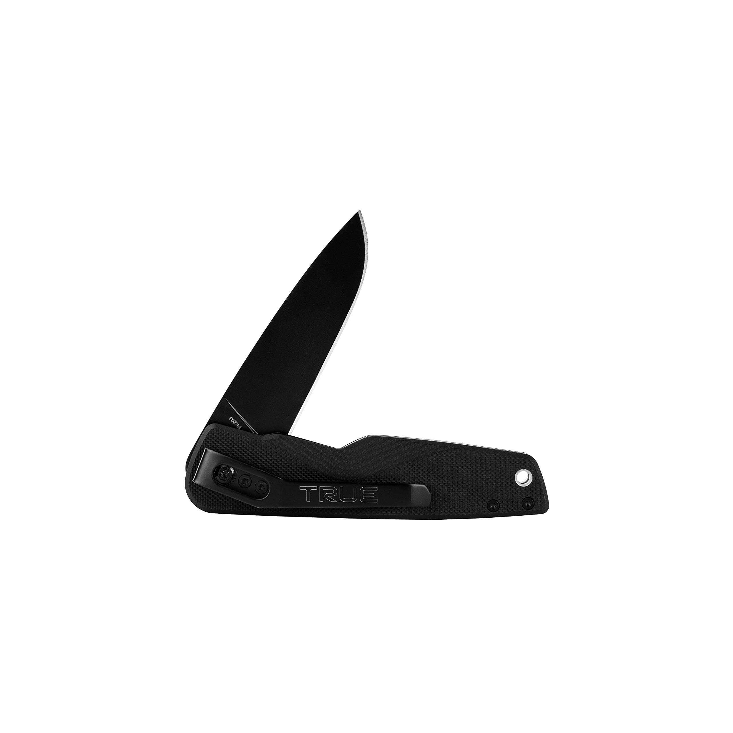 TRUE Ball Bearing Flipper Knife blade open for fast one-handed access
