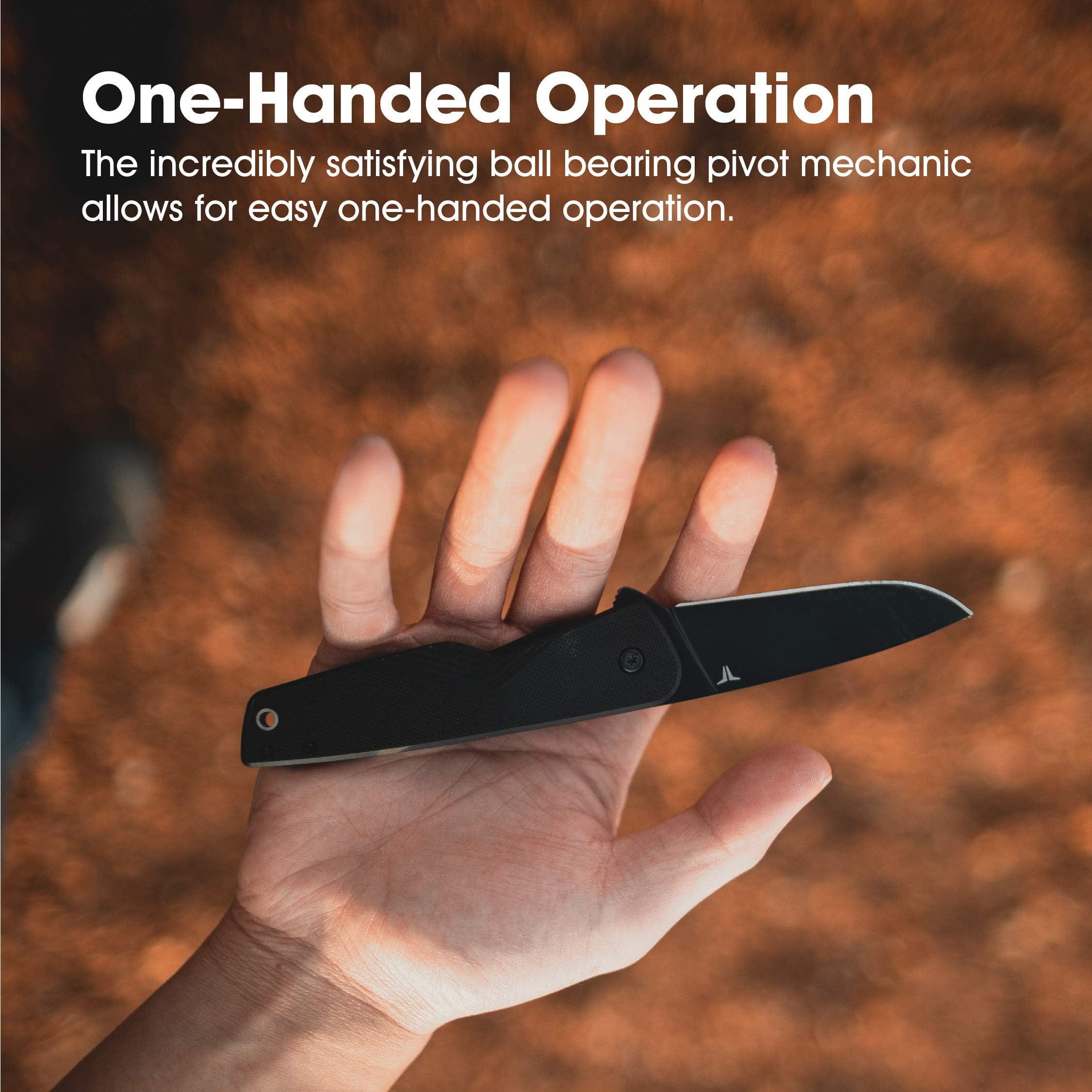 TRUE Ball Bearing Flipper Knife G10 handle provides secure grip