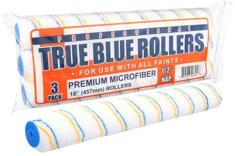 True Blue 18-inch professional roller covers bulk pack for faster painting projects