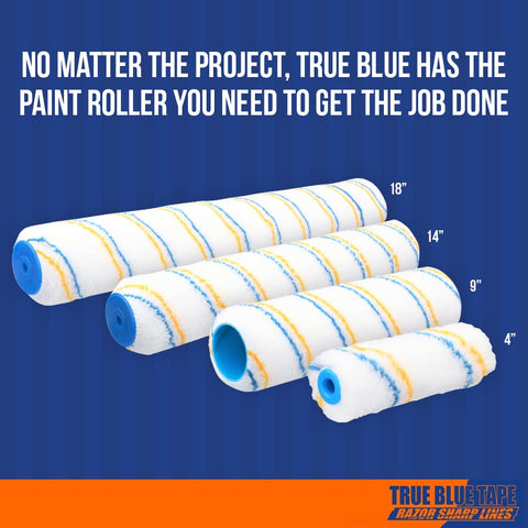True Blue roller compatible with latex and oil-based paints for versatile use