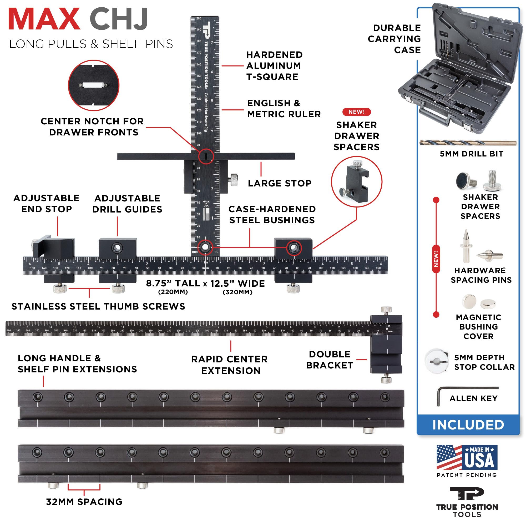 Depth stop from MAX jig ensures consistent drilling depth