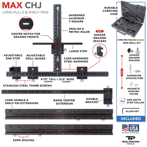 Depth stop from MAX jig ensures consistent drilling depth