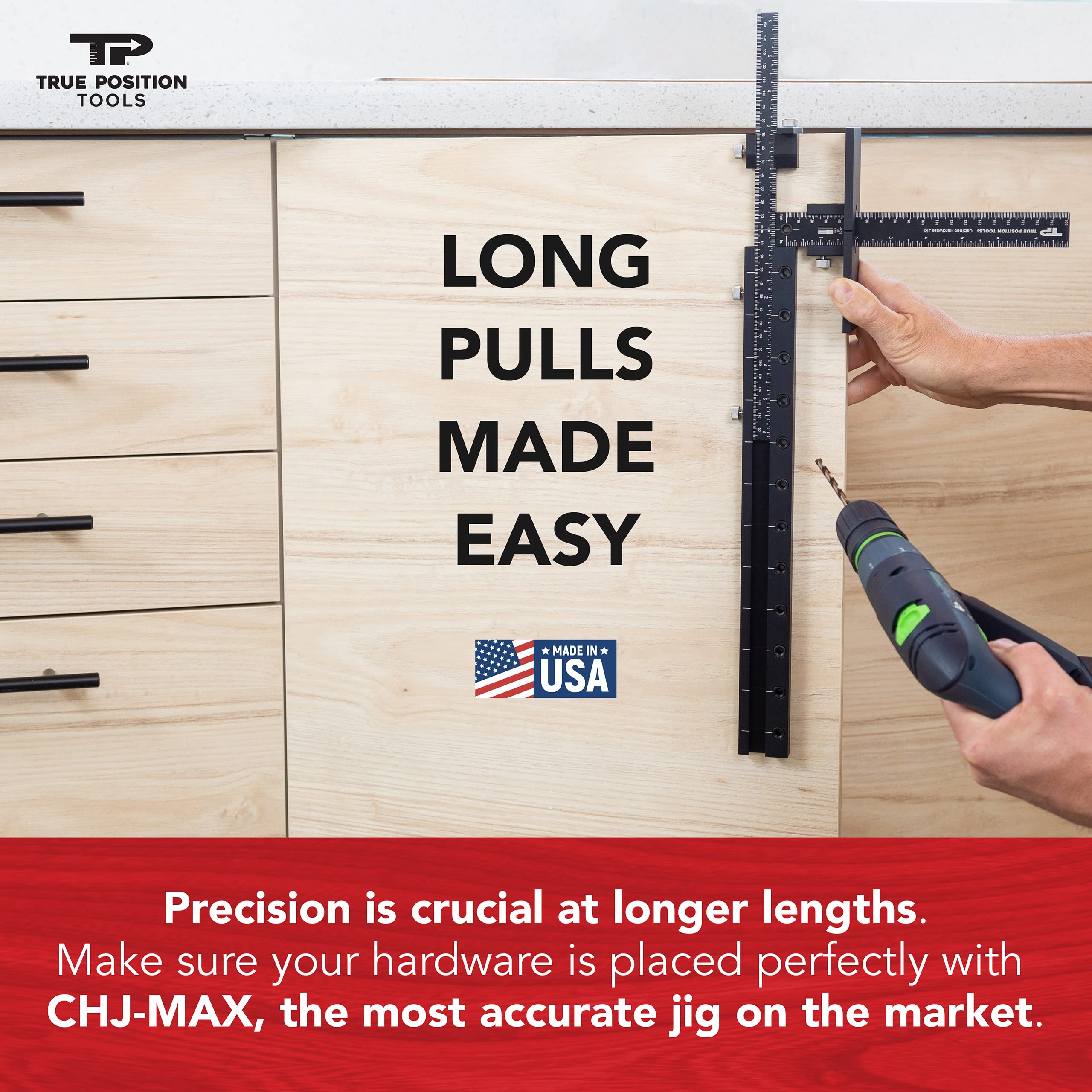 MAX jig shelf pin extension enabling accurate shelf hole spacing