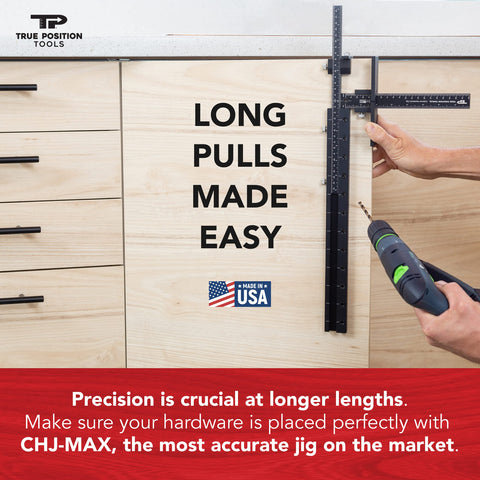 MAX jig shelf pin extension enabling accurate shelf hole spacing