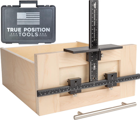 True Position Tools original cabinet hardware jig for precise knob placement on cabinets.