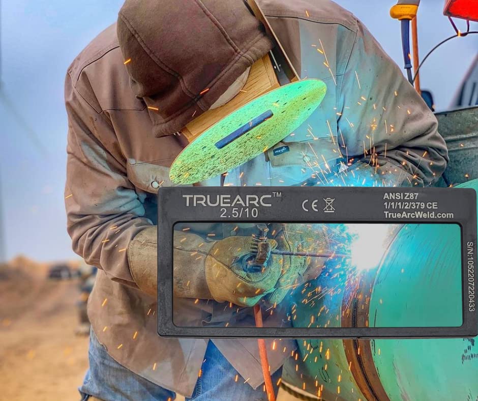 TrueArc HD lens closeup, shade 10, crisp puddle visibility.