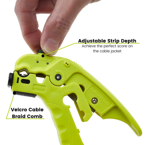 trueCABLE coax blade cassette demonstrates replaceable blades for extended tool life.