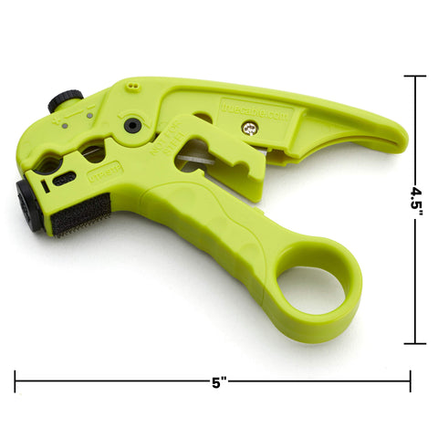 TRUE CABLE molded-in wire straightener minimizes kinks during Ethernet prep.