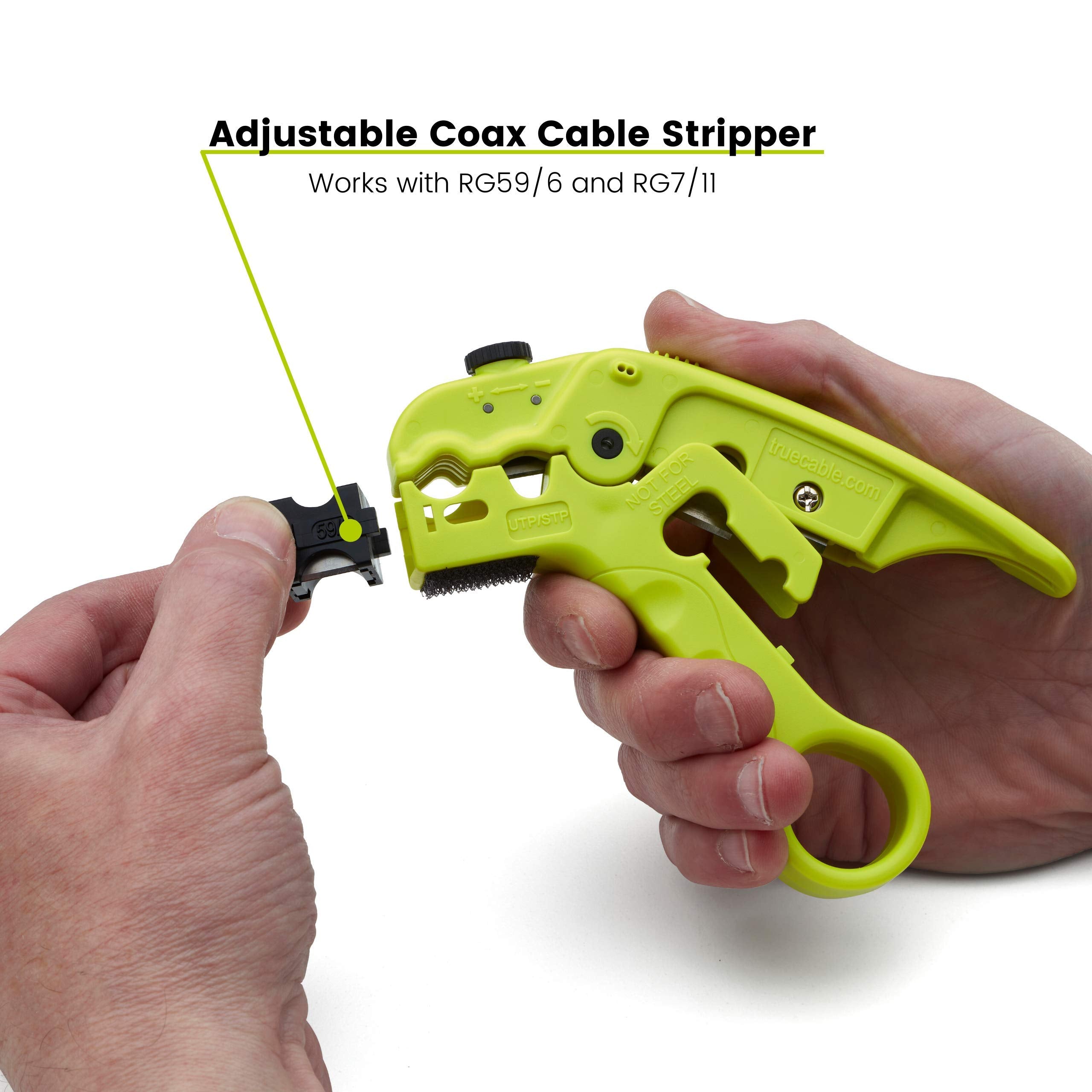 trueCABLE velcro cable comb speeds shielding prep and protects fingers.