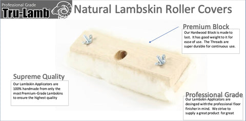 Tru-Lamb lambswool application pad delivering lint-free performance on wood finishes.