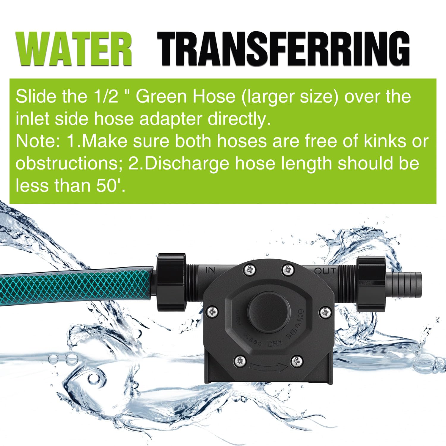TRUPOW drill pump kit-filter-included for clean intake and smooth operation.