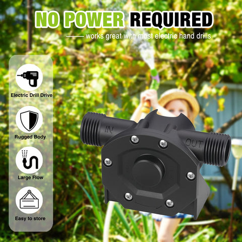 TRUPOW drill pump kit hose-connections showing easy setup for fluids.