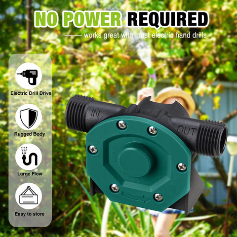 TRUPOW drill pump kit transfers water efficiently with a compact design