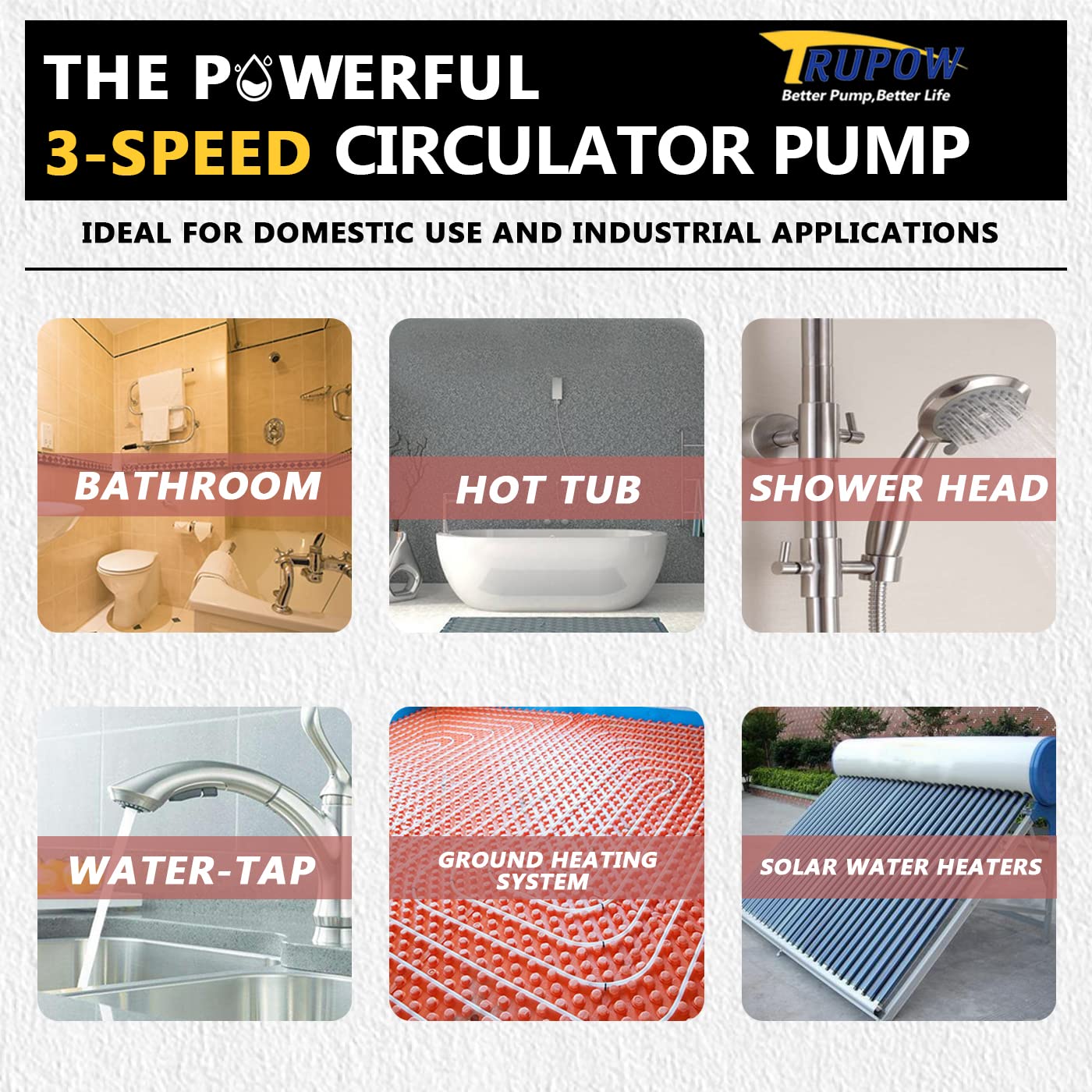 TRUPOW quiet operation to minimize noise during circulation