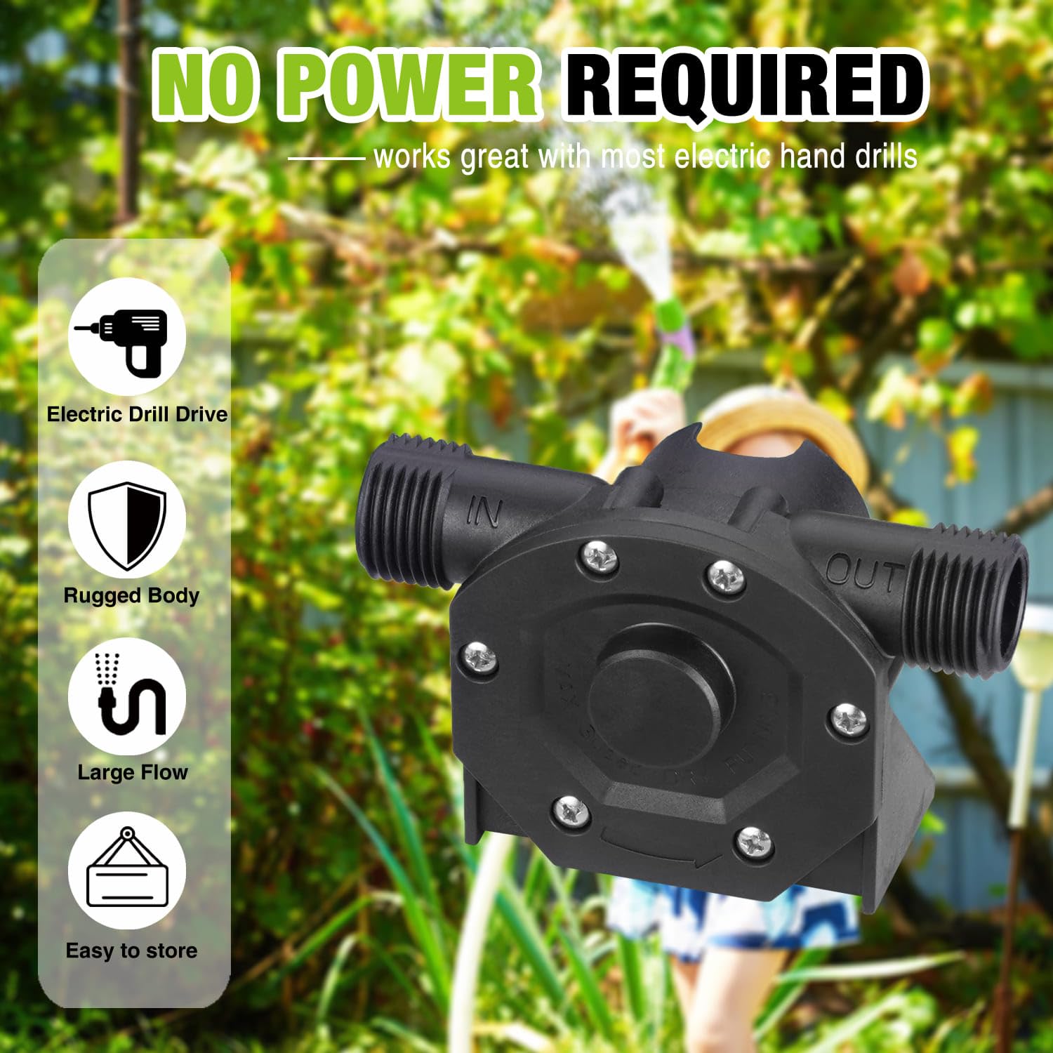 TRUPOW drill pump with oil hose for easy oil transfer
