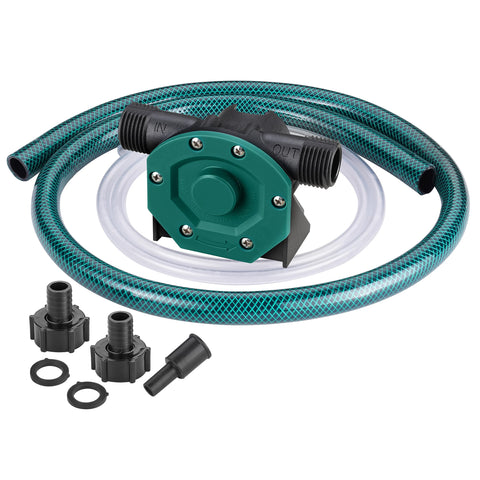 TRUPOW self-priming mini drill pump kit in action for quick water transfer