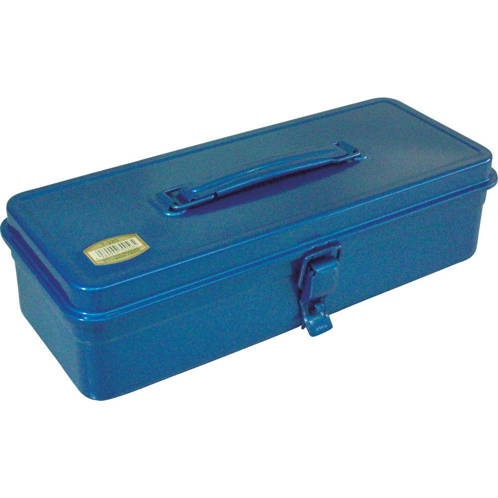 Trusco T-320 trunk tool box blue front view for organized tool storage.
