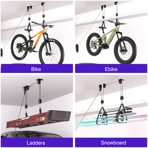 TRUSOON multi-use lift accommodates ladders and snowboards with bikes