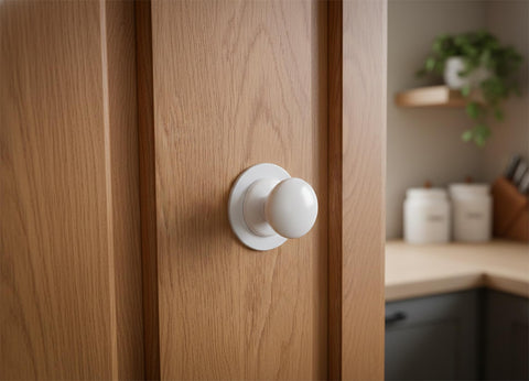 Trust4care dome-top white knob enhances traditional and modern decor