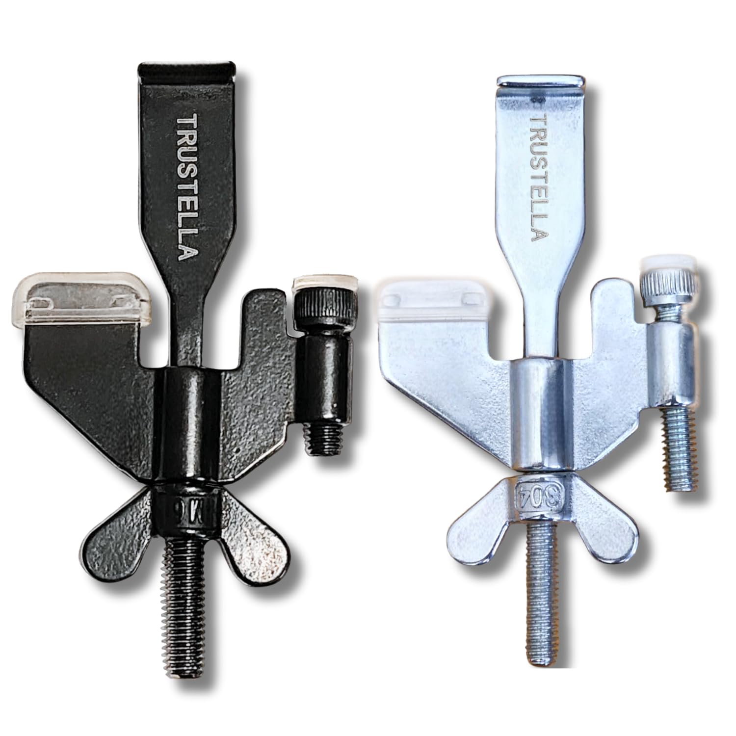 Trustella heavy-duty portable door lock front view, stainless steel durability for security