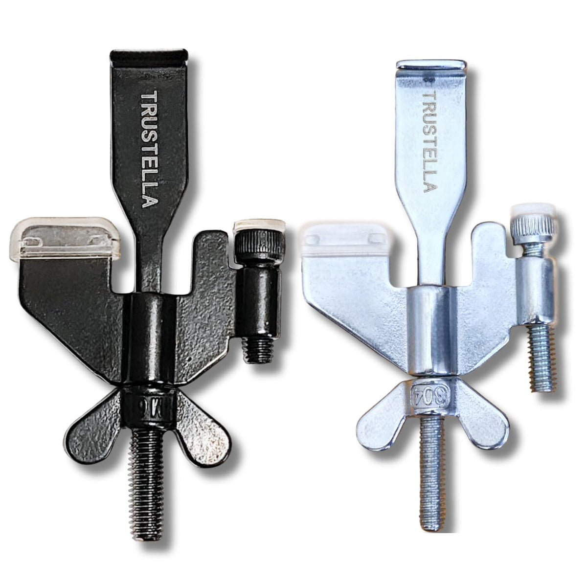 Trustella heavy-duty portable door lock front view, stainless steel durability for security