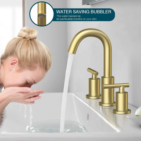 TRUSTMI bathroom faucet with swivel spout offers flexible access around the sink.