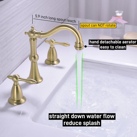 Trustmi brushed gold faucet spout arc highlights comfortable reach for daily use.