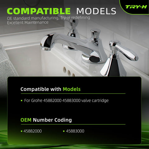 Try-H faucet ceramic cartridge side view highlighting high-temperature resistance for reliable daily use.